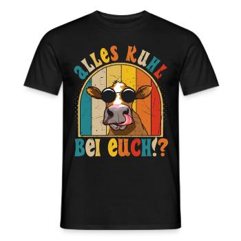 Alles Kuhl bei Euch Kuh Sonnenbrille - Männer T-Shirt - Schwarz - Vorne - AI Model Male 178 light (178cm)