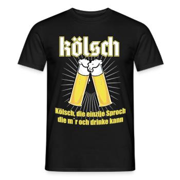Kölsch T-Shirt - Bier und Mundart aus Köln - Männer T-Shirt - Schwarz - Vorne - AI Model Male 178 light (178cm)