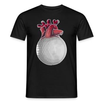 Golfer Herz lustiger Golfball Golf Geschenk - Männer T-Shirt - Schwarz - Vorne - AI Model Male 178 light (178cm)