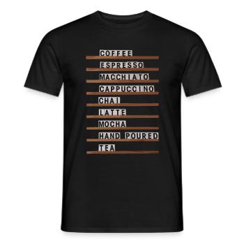 Variétés de café Coffeeshop Barista Hipster - T-shirt homme - noir - Devant - AI Model Male 178 light (178cm)