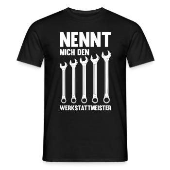 Nennt mich den Werkstattmeister Gabelschlüssel - Männer T-Shirt - Schwarz - Vorne - AI Model Male 178 light (178cm)