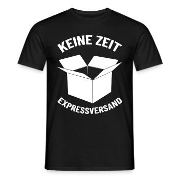 KEINE ZEIT EXPRESSVERSAND PAKET LIEFERUNG - Männer T-Shirt - Schwarz - Vorne - AI Model Male 178 light (178cm)