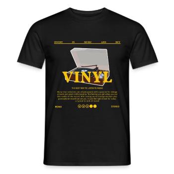 Vinyl Streetwear Fashion Music Record Lable - Männer T-Shirt - Schwarz - Vorne - AI Model Male 178 light (178cm)
