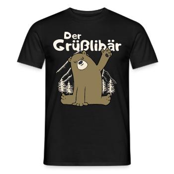 Gruesslibaer der Grüßlibär winkt Bär Motiv Meme - Männer T-Shirt - Schwarz - Vorne - AI Model Male 178 light (178cm)