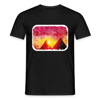 Cairo Egypt Watercolor Sketch Drawn Illustration - Men's T-Shirt - black - Front - AI Model Male 178 light (178cm)