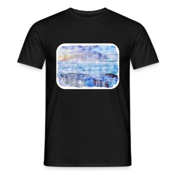 Kapstadt Südafrika Aquarell Skizze Farbe - Männer T-Shirt - Schwarz - Vorne - AI Model Male 178 light (178cm)
