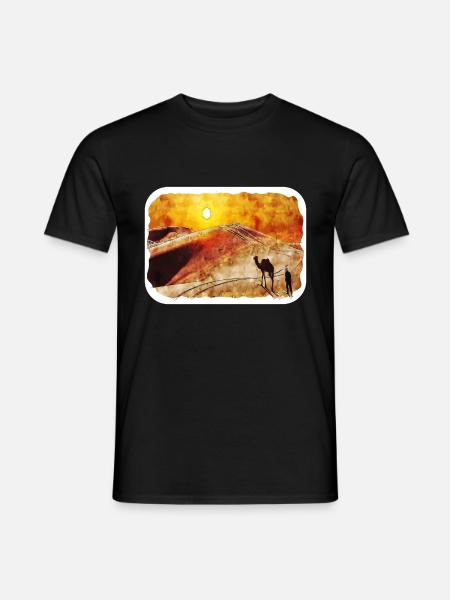Marrakesch Marokko Aquarell Skizze gezeichnet Paintin - Männer T-Shirt - Schwarz