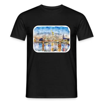 Allemagne Aquarelle Esquisse Dessinée à la main Illustration - T-shirt homme - noir - Devant - AI Model Male 178 light (178cm)