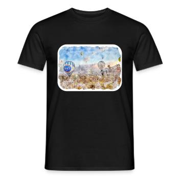 Dinde Aquarelle Esquisse Dessinée à la main Illustration - T-shirt homme - noir - Devant - AI Model Male 178 light (178cm)