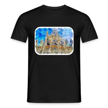 Canada Aquarelle Sketch Illustration dessinée à la main - T-shirt homme - noir - Devant - AI Model Male 178 light (178cm)