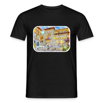Spain Watercolor Sketch Hand Drawn Illustration - Men's T-Shirt - black - Front - AI Model Male 178 light (178cm)