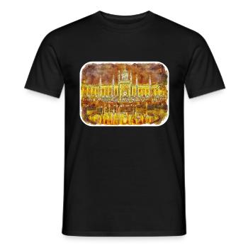 Copenhague Danemark Aquarelle Sketch Illustration - T-shirt homme - noir - Devant - AI Model Male 178 light (178cm)