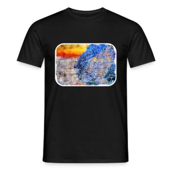 italie croquis aquarelle illustration dessinée à la main - T-shirt homme - noir - Devant - AI Model Male 178 light (178cm)