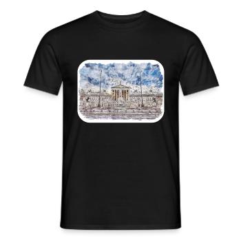 Autriche Aquarelle Esquisse Dessinée à la main Illustration - T-shirt homme - noir - Devant - AI Model Male 178 light (178cm)