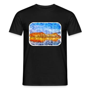 Australie Aquarelle Esquisse Dessinée à la Main Peinture - T-shirt homme - noir - Devant - AI Model Male 178 light (178cm)