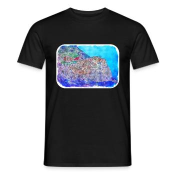 Italy Watercolor Sketch Hand Drawn Illustration - Men's T-Shirt - black - Front - AI Model Male 178 light (178cm)