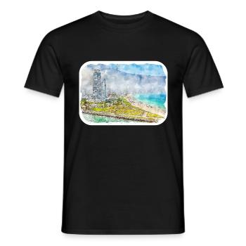 Florida USA Watercolor Sketch Drawn Illustration - Men's T-Shirt - black - Front - AI Model Male 178 light (178cm)