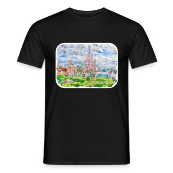 San Miguel De Allende Mexico Watercolor Sketch Dra - Men's T-Shirt - black - Front - AI Model Male 178 light (178cm)