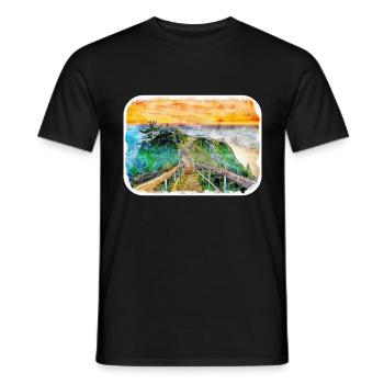 Kalifornien, USA, Aquarell, Skizze, Illustration - Männer T-Shirt - Schwarz - Vorne - AI Model Male 178 light (178cm)