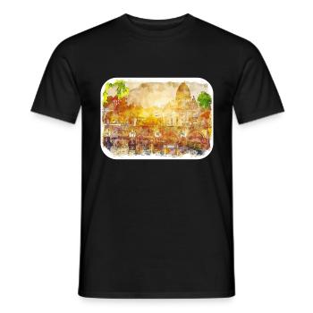 Rom Italien Aquarell Skizze Gemälde Illustration - Männer T-Shirt - Schwarz - Vorne - AI Model Male 178 light (178cm)
