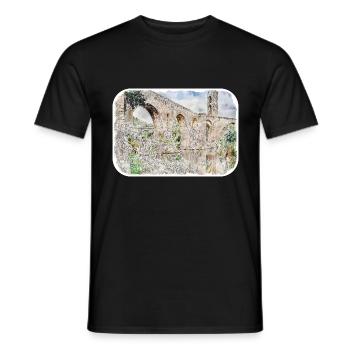Spain Watercolor Sketch Hand Drawn Illustration - Men's T-Shirt - black - Front - AI Model Male 178 light (178cm)