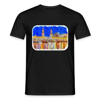 Berlin Allemagne Aquarelle Esquisse Dessinée Peinture - T-shirt homme - noir - Devant - AI Model Male 178 light (178cm)