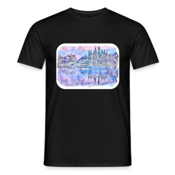 Canada Aquarelle Sketch Illustration dessinée à la main - T-shirt homme - noir - Devant - AI Model Male 178 light (178cm)