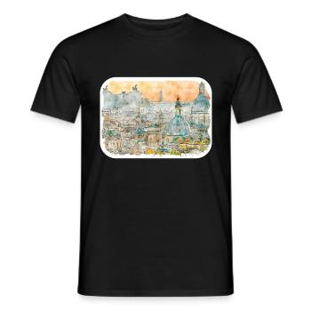 Rome Italy Watercolor Sketch Drawn Illustration - Men's T-Shirt - black - Front - AI Model Male 178 light (178cm)