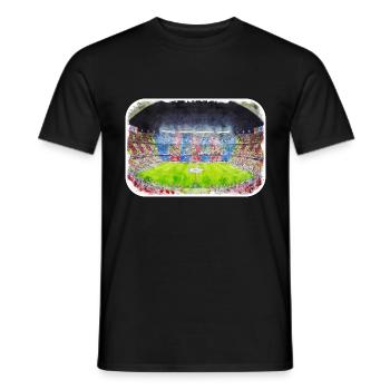 Barcelona Spanien Aquarellskizze Gezeichnete Zeichnung - Männer T-Shirt - Schwarz - Vorne - AI Model Male 178 light (178cm)