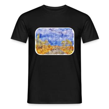 Australie Aquarelle Esquisse Dessinée à la Main Peinture - T-shirt homme - noir - Devant - AI Model Male 178 light (178cm)