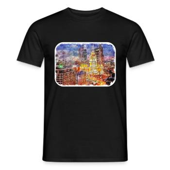 Moscou Russie Aquarelle Sketch Illustration - T-shirt homme - noir - Devant - AI Model Male 178 light (178cm)