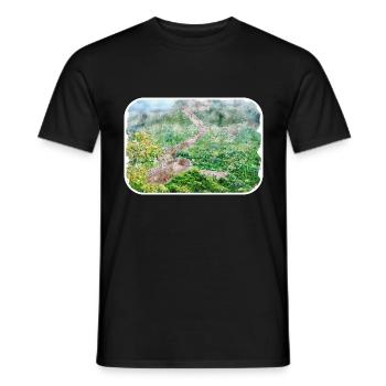 Illustration de l’esquisse à l’aquarelle de Pékin - T-shirt homme - noir - Devant - AI Model Male 178 light (178cm)