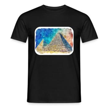 Le Caire Egypte Aquarelle Esquisse Dessinée Illustration - T-shirt homme - noir - Devant - AI Model Male 178 light (178cm)