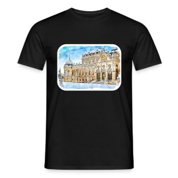 Vienna Austria Watercolor Sketch Drawn Illustratio - Men's T-Shirt - black - Front - AI Model Male 178 light (178cm)