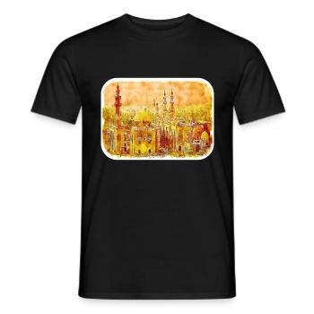 Cairo Egypt Watercolor Sketch Drawn Illustration - Men's T-Shirt - black - Front - AI Model Male 178 light (178cm)