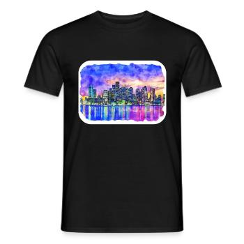 Florida USA Watercolor Sketch Drawn Illustration - Men's T-Shirt - black - Front - AI Model Male 178 light (178cm)