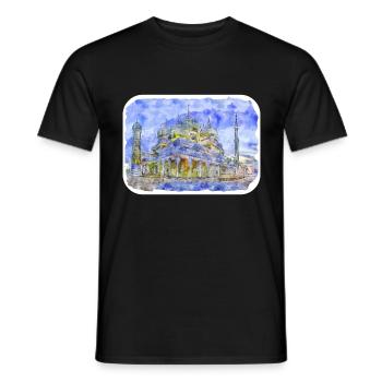Malaisie Aquarelle Esquisse Dessinée à la Main Illustration - T-shirt homme - noir - Devant - AI Model Male 178 light (178cm)