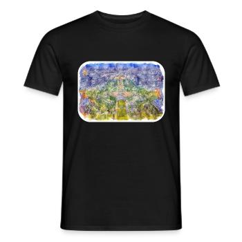 Frankreich Aquarell Handgezeichnete Skizze Illustration - Männer T-Shirt - Schwarz - Vorne - AI Model Male 178 light (178cm)