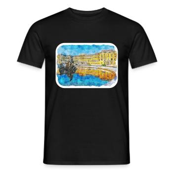 Vienna Austria Watercolor Sketch Painting - Men's T-Shirt - black - Front - AI Model Male 178 light (178cm)