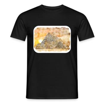 Cairo Egypt Watercolor Sketch Drawn Illustration - Men's T-Shirt - black - Front - AI Model Male 178 light (178cm)