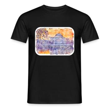 USA Aquarellskizze Handgezeichnete Illustration - Männer T-Shirt - Schwarz - Vorne - AI Model Male 178 light (178cm)