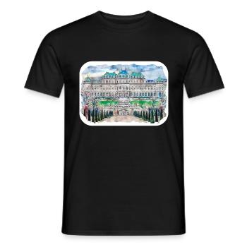 Autriche Aquarelle Esquisse Dessinée à la main Illustration - T-shirt homme - noir - Devant - AI Model Male 178 light (178cm)