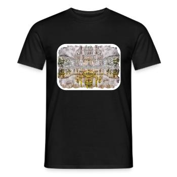 Vienna Austria Watercolor Sketch Drawn Illustratio - Men's T-Shirt - black - Front - AI Model Male 178 light (178cm)