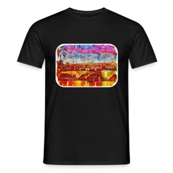 Berlin Allemagne Aquarelle Esquisse Dessinée Peinture - T-shirt homme - noir - Devant - AI Model Male 178 light (178cm)