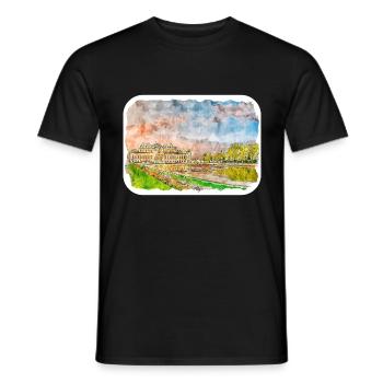 Vienna Austria Watercolor Sketch Drawn Illustratio - Men's T-Shirt - black - Front - AI Model Male 178 light (178cm)