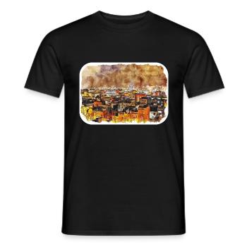 Barcelona Spanien Aquarell Skizze Illustration - Männer T-Shirt - Schwarz - Vorne - AI Model Male 178 light (178cm)
