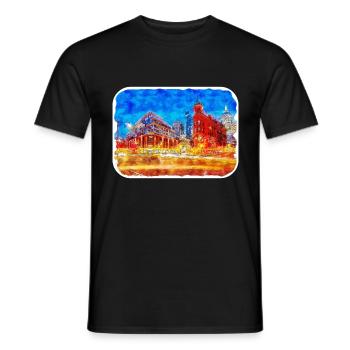 Canada Aquarelle Sketch Illustration dessinée à la main - T-shirt homme - noir - Devant - AI Model Male 178 light (178cm)