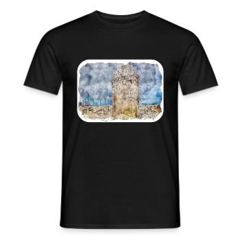 Cartagena Kolumbien Aquarell Skizze Gezeichnet Illustr - Männer T-Shirt - Schwarz - Vorne - AI Model Male 178 light (178cm)