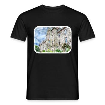 France Aquarelle Esquisse Dessinée à la main Illustration - T-shirt homme - noir - Devant - AI Model Male 178 light (178cm)