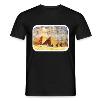 Cairo Egypt Watercolor Sketch Drawn Illustration - Men's T-Shirt - black - Front - AI Model Male 178 light (178cm)